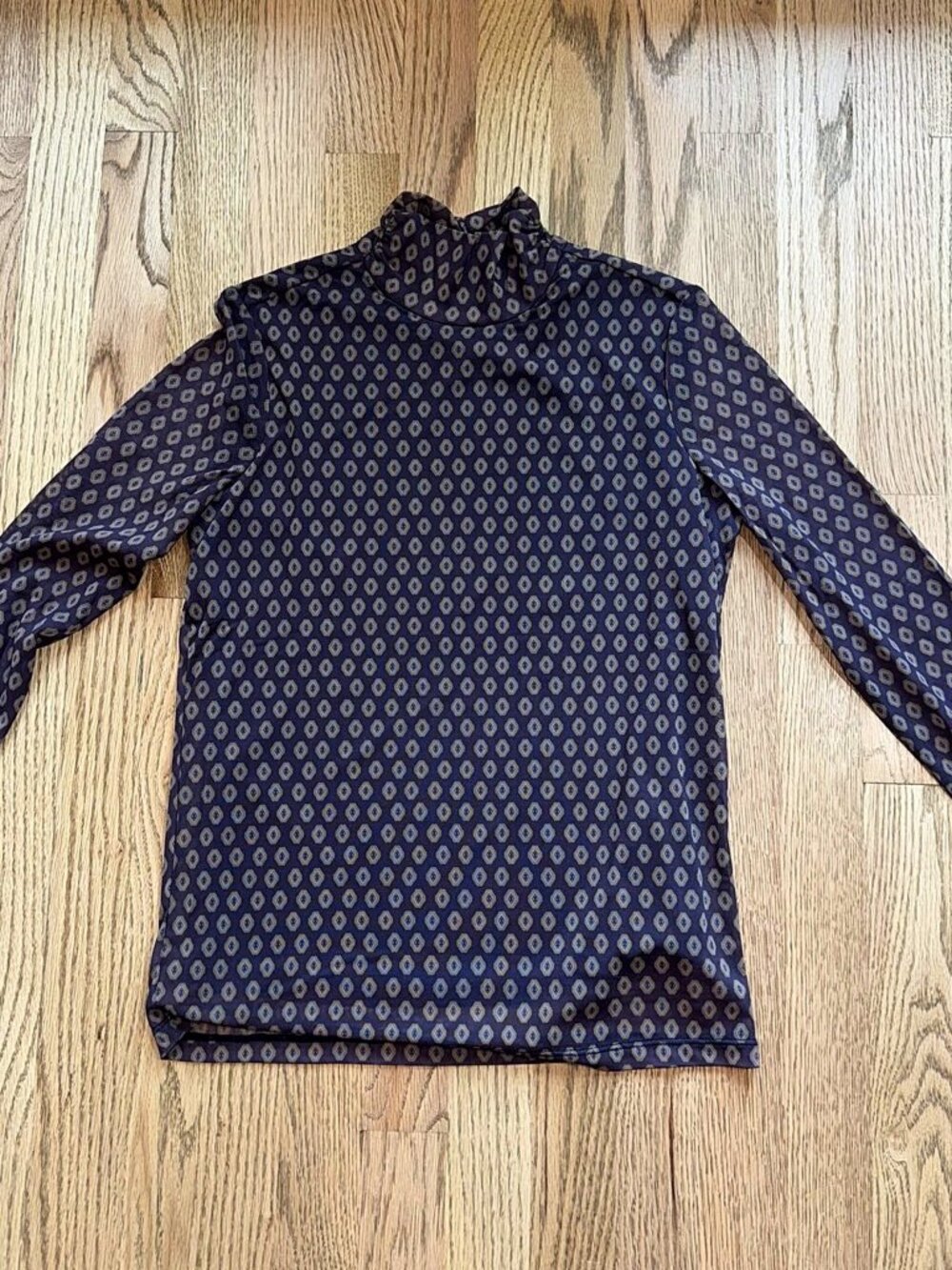 Sanctuary Sheer Mesh Foulard Print Ruffle Mock Neck Top Size S